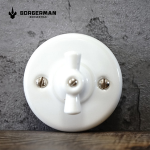 Interruptor de Luz de Pared, Enchufe de Pared, Montaje Superficial, Porcelana, Retro, Blanco, Uso en Hoteles de Lujo, 16A 250V, Botón de Encendido - Product Image 2
