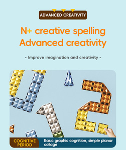 Rompecabezas Magnético de 69 Piezas con Diamantes de Plástico de Colores, Bloques Magnéticos Deslizantes Variables, Regalo de Navidad - Product Image 4