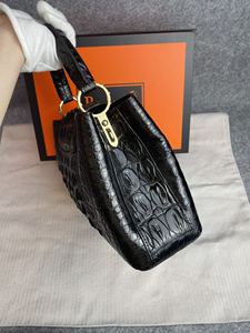 Sac en cuir de crocodile 100% élégant, classique, noir, luxueux, sac bandoulière en cuir de crocodile - Product Image 4