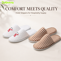 Chaussons jetables haut de gamme en tissu gaufré éponge avec semelle EVA pour hôtels, complexes hôteliers, spas et chambres d'hôtes – Articles d'accueil