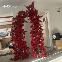 Arche florale de luxe professionnelle MoKtong en roses rouges artificielles pour décoration de mariage et événements