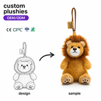 Vente en gros de porte-clés en peluche lion poupée jouet porte-clés ornement sac accessoires décoratifs jouet en peluche lion