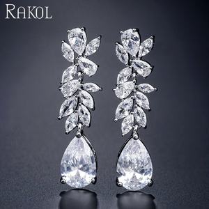 RAKOL EP5111 boda cristal CZ Cubic Zirconia pendientes de mujer - Product Image 1