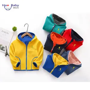 Hao Baby Kinderen Polar Fleece Jas Casual Candy Kleur Rits Vest Jongens En Meisjes Herfst En Winter Warm Hooded trui