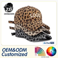 Casquette de baseball personnalisée en velours côtelé imprimé léopard, casquette snapback brodée, casquette de baseball de haute qualité pour les marques de mode et le streetwear