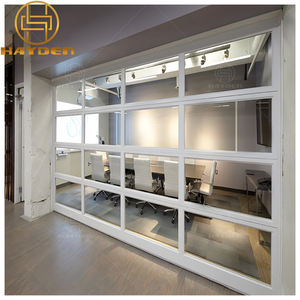 Hayden Livraison rapide Portes de garage sectionnelles en verre trempé transparent à pleine vue en aluminium de taille personnalisée pour les maisons - Product Image 6