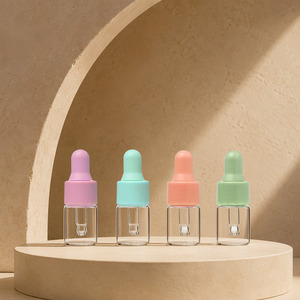 Empty Essential Oil <b>Bottle</b> Glass Dropper <b>Bottles</b> with Colored Cap Clear <b>Small</b> Dropper <b>Bottle</b> Cosmetic Packaging Wholesale - Product Image 2