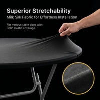 Housse de table extérieure minimaliste en polyester tricoté, couleur unie, avec élastique, personnalisable pour événements de mariage