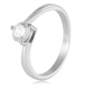 yunnique <b>Titanium</b> Steel <b>Ring</b> Silver Color Claw Setting Women's Birthday Jewelry Fashion <b>Rings</b> - Product Image 1