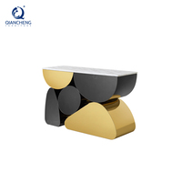 QIANCHENG Nouvelle Tendance Table Console Moderne Meuble de Designer Italien Noir pour Salon et Entrée