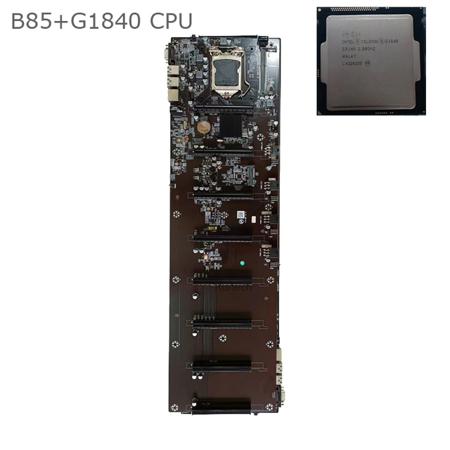 Brand New Motherboard B85 Graphic Card 8 GPU Mainboard with G1840 Cpu LGA1150 Slot 6.5cm 8gpu Riseless