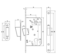 BBDHOME Moderne Haute Qualité WPC Porte Intérieure 8550 9050 pour Israël Marché Clé Déverrouiller Silencieux Magnétique Mortaise Serrure Corps