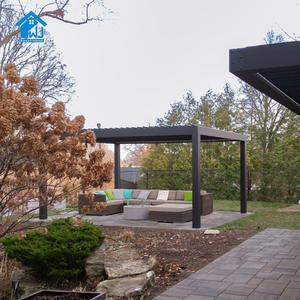 Pérgola Exterior de Aluminio para <span class=keywords><strong>Villa</strong></span>, Techo de Láminas Ajustables, Impermeable, Gazebo para Patio y Jardín, Toldo de Protección Solar, Estructura Bioclimática - Product Image 2