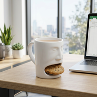 Cadeaux d'affaires : Tasses en céramique personnalisées avec logo, porte-biscuits, carton pour biscuits, tasses à café, tasses à dunk