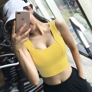 Ropa interior deportiva elástica de verano <span class=keywords><strong>para</strong></span> mujer, chaleco de yoga a prueba de golpes <span class=keywords><strong>para</strong></span> correr, sujetador deportivo Asana de fitness moderado, transpirable, con tirantes anchos - Product Image 5