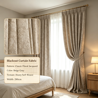 Tissu Jacquard Brocart Teint 100% Polyester, Poids Moyen, Filtrant la Lumière, Largeur 98 pouces, pour Rideaux d'Appartement et Décoration Intérieure