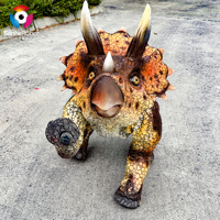 Zigong Özel Yapım RC Robot Köpek Triceratops Animatronik Dinozor Yürüyen Dinozor Robotu Kapalı Alan Eğitim Parkı Alışveriş Merkezi Sergisi