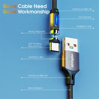 Cable Magnético 3 en 1 Tipo C al por Mayor, Cables para Teléfonos Móviles, Cable Magnético USB 2.4A para Carga