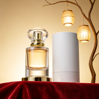 Botol Parfum Kaca Mewah 100ml 50ml 30ml Kosong dengan Tutup Emas dan Pompa Semprot Bentuk Silinder