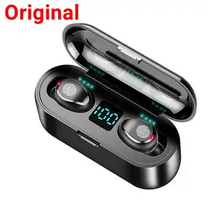 Top Sell F9 Tws Mini In-ear Headphone 5,0 Auriculares deportivos para juegos Pantalla LED Auriculares inalámbricos Auricular F9