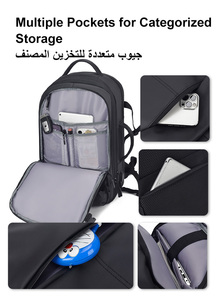 Bolsa de Viaje de 17 Pulgadas para Hombre y <span class=keywords><strong>Mujer</strong></span>, Gran Capacidad, Expandible, Impermeable, Reforzada, Mochila para Portátil, Negocios, Senderismo - Product Image 5