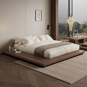 Cama doble baja de madera de estilo japonés de 1,8 m, cama Tatami, muebles de dormitorio, creativo, sin cabeza, Simple, moderno, extensible - Product Image 5