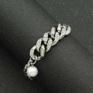 Trendy Male Trendy Female <b>Titanium</b> Steel Pearl Simple Bracelet Bracelet Accessories Tanjing - Product Image 2