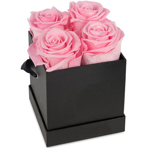 Coffrets cadeaux pour femmes, boîtes à fleurs de roses, roses préservées à vie, éternelles, 4 roses dans un coffret cadeau carré - Product Image 2