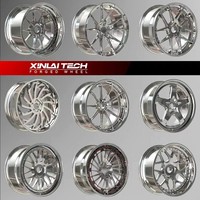 Rines XINLAI Personalizados de Bronce Cepillado, Diseño Angular de Radios Divididos, Monobloque Forjado, de 17-22 Pulgadas, 5x112 5x120 para Autos de Alto Rendimiento