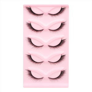 5 Pairs 3D Cat Eye <b>Strip</b> Eyelashes Thick Natural Winged Cruelty Free False Lashes - Product Image 1