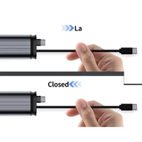 Cargador de Coche Superrápido 4 en 1 de 120W con Cables Retráctiles Dobles Tipo-C, Carga Rápida Multi-puerto para Teléfonos Inteligentes