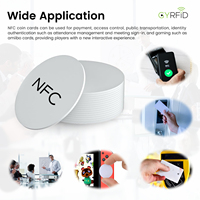 Etiqueta Adhesiva Redonda de PVC para Tarjetas RFID NFC Pasivas de 13/15/18/20/22/25/28/30/35/40/50 mm, Etiqueta de PVC Tipo Moneda
