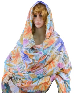 <span class=keywords><strong>Tissu</strong></span> floral <span class=keywords><strong>en</strong></span> voile de coton japonais imprimé numériquement sur mesure pour Toub Soudanais, Melehfa Mauritanien, Dirac Somalien Suisse, Lafaya - Product Image 1