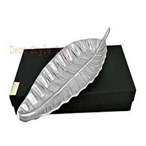 Plateau en aluminium à feuilles, bols pour feuilles en argent, plateau de service pour feuilles en métal - Product Image 1