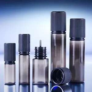 Hot sale V3 10 20 30 50 60 80 120ml Black squeeze PET dropper Liquid bottle with long thin drip tip CRC Cap For oil liquid Pack