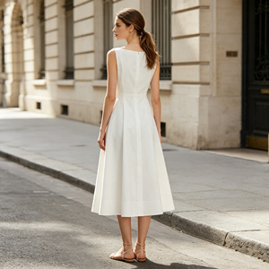 Daily Casual Outfit Occasion Custom Logo Available Solid <b>White</b> Wholesale Women's <b>Maxi</b> Dress - Product Image 2