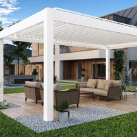 Pergola bioclimatique imperméable électrique en aluminium avec toit à lames orientables, pergola en aluminium pour jardin extérieur, gazebo pour patio, protection solaire