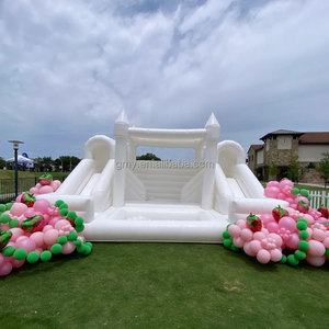 GMY gonfiabili tutto bianco Happy Birthday Jumping castello con scivolo combinato Giochi Per Bambini Area Giochi Per Bambini al coperto - Product Image 6