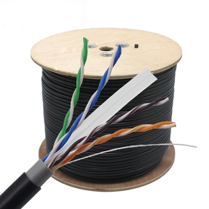 U/UTP không được che chở đôi áo khoác bên ngoài Cat6 Ethernet Cáp mạng 305m ngoài trời 100% tinh khiết đồng PVC + PE đen cuộn Reel hộp - Product Image 5