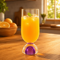 Verre à jus en cristal Liuli givré violet améthyste, gobelet en verre émaillé coloré, articles ménagers pour la maison et les restaurants