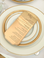 Menu de mariage personnalisé en acrylique miroir gravé or ou argent, rectangulaire, en plexiglas, pour la décoration de table de mariage et d'événements