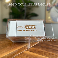 Boîte de présentation moderne de luxe en acrylique carrée pour Pokémon ETB, design détachable, couvercle coulissant à fermeture magnétique, emballage cadeau haut de gamme pour