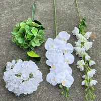 Grosir Set bunga musim semi buatan buket dekorasi lengkungan pernikahan hijau putih kuning Hydrangea anggrek