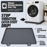 Tapis en silicone pour bac de récupération d'eau de machine à laver avec rebord surélevé pour protéger les sols, les mini-réfrigérateurs, les machines à laver et les sèche-linges