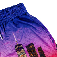 Shorts de basket-ball en maille polyester de haute qualité, à faible MOQ, imprimés sur toute la surface, pour hommes