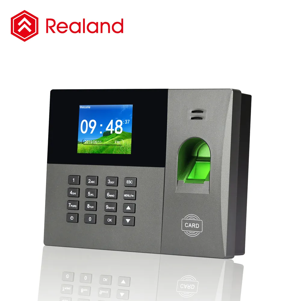 Realand A-L315 biométrique système de présence de temps avec empreinte digitale et carte et commande de verrouillage et de présence des employés enregistreur
