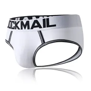 JOCKMAIL Sissy gay open crotch briefs Men's underwear low waist sexy ass exposed Modal Breathable Boxer Briefs