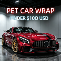 Film de protection de voiture en vinyle PET PVC rouge brillant effet bonbon, auto-adhésif, avec technologie Air Release, pour changement de couleur de carrosserie complète, 1,52*17m/rouleau