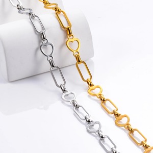 Collar de Acero Inoxidable con Cadena de Eslabones Tipo Clip de 9 mm de Ancho con Forma de Corazón para Mujer, Joyería de Moda - Product Image 6