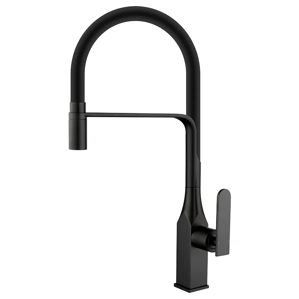 YUNDOOM OEM 3 Way Spring Brass Upc Kitchen Sink Taps Black Mixer Taps Faucet Black Pull Out Single Lever Water Kitchen Faucet